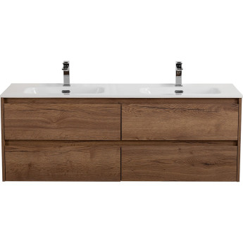 База под раковину подвесная BELBAGNO KRAFT-1200-4C-SO-2-RT с четырьмя выкатными ящиками для раковины с двумя чашами, Rovere Tabacco, 1200x460x500